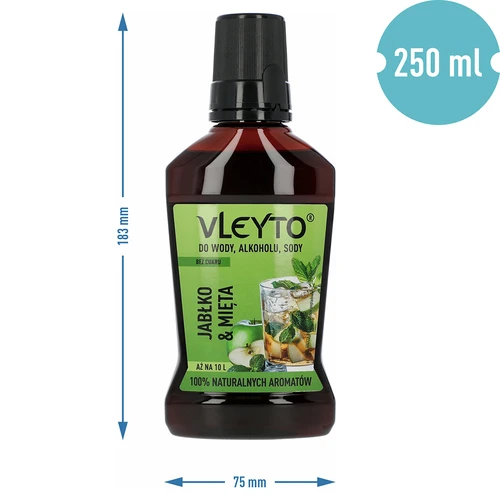 VLEYTO Mäta & Jablko – chuťová esencia s prírodnými arómami, 250 ml - 5