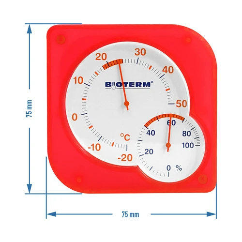 Vnútorný bimetalický teplomer s vlhkomerom (-20 do +50°C) mix - 6