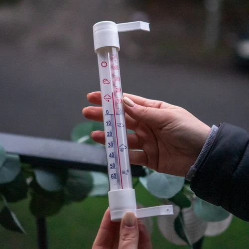 Vonkajší teplomer biely (-50°C do +50°C) 18cm - 4