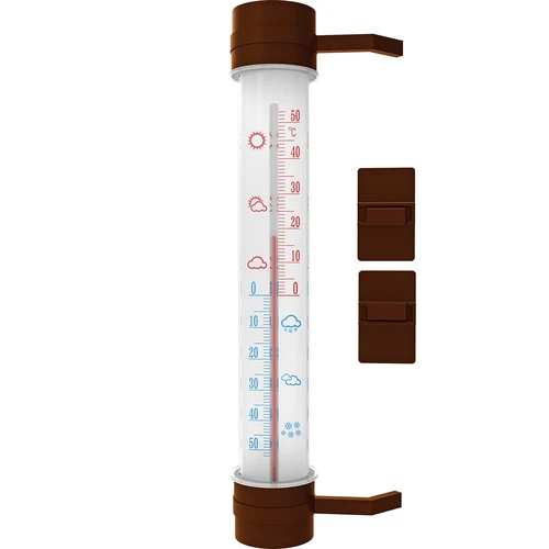 Vonkajší teplomer hnedý (-50°C do +50°C) 27cm