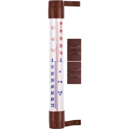 Vonkajší teplomer hnedý (-60°C do +50°C) 23cm