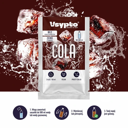VSYPTO s príchuťou coly - ochucovací prášok do vody, 3 g - 6