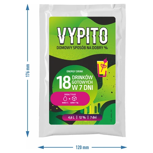 VYPITO 12%, sáčok na 18 drinkov - Energy drink, 126 g - 4