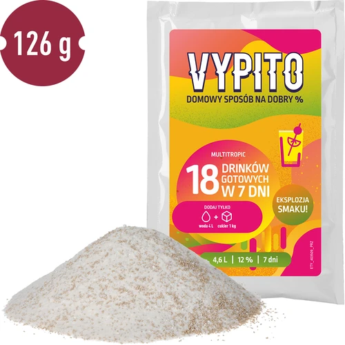 VYPITO 12 %, vrecúško na 18 drinkov – Multitropic, 126 g - 3