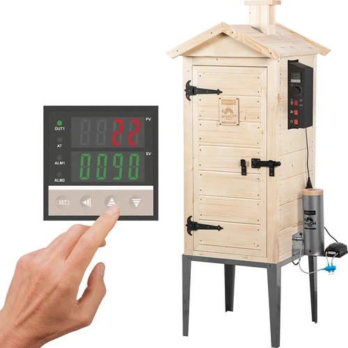 Záhradná drevená údiareň 200 l – dragON Wood 100E s elektrickým vykurovacím modulom a riadiacou jednotkou