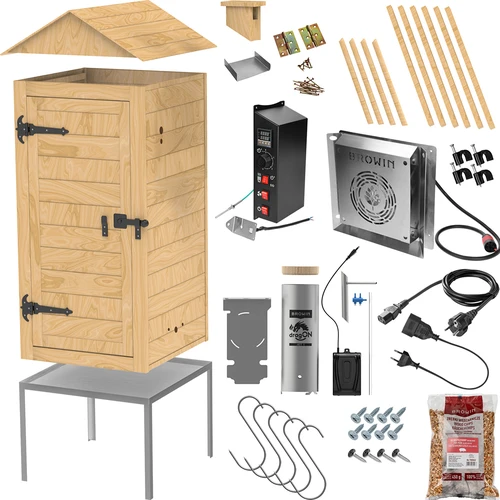 Záhradná drevená údiareň 200 l – dragON Wood 100E s elektrickým vykurovacím modulom a riadiacou jednotkou - 3
