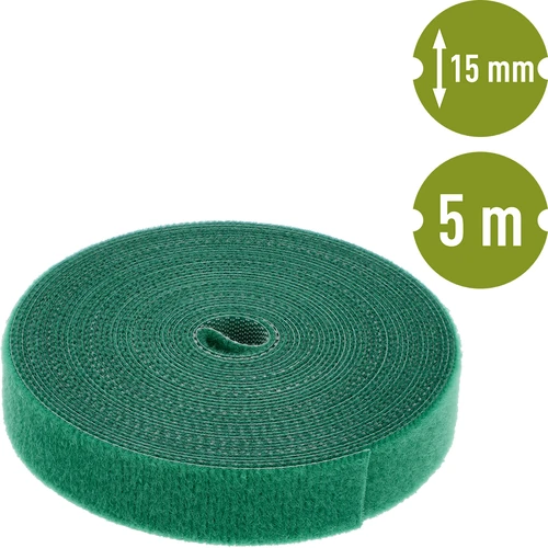 Záhradná páska na suchý zips, zelená, 15 mm x 5 m - 2