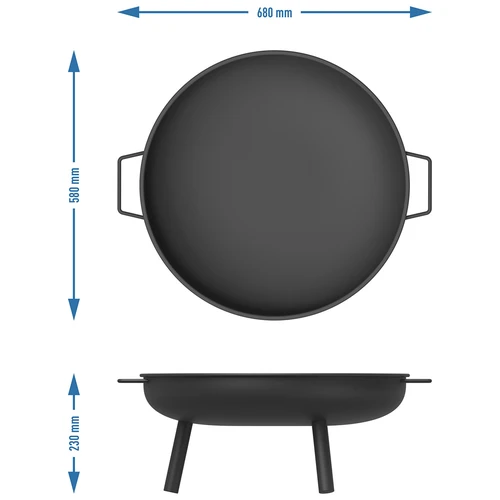 Záhradné ohnisko Ø58 cm, okrúhle, misa - 9