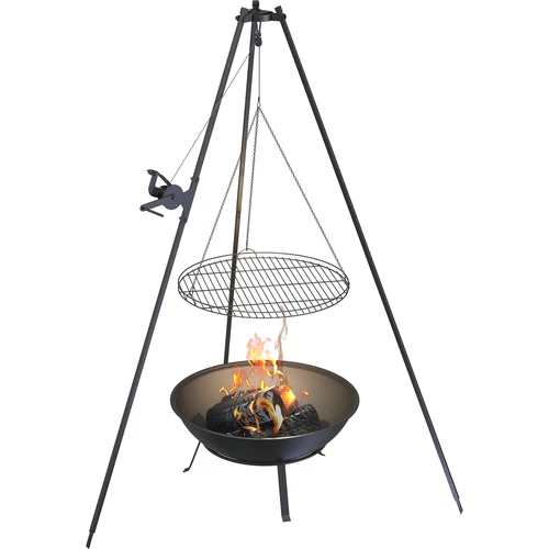 Záhradné ohnisko s roštom, Ø55 cm, okrúhle, misa - 7