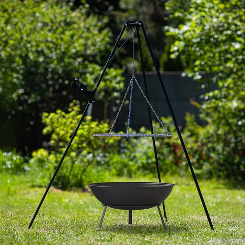 Záhradné ohnisko s roštom, Ø55 cm, okrúhle, misa - 10