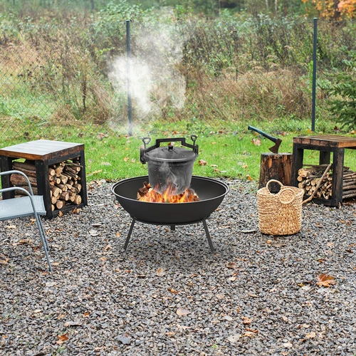 Záhradné ohnisko s roštom, Ø55 cm, okrúhle, misa - 11