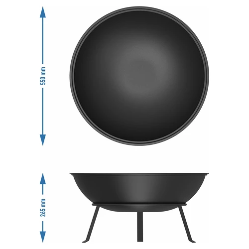 Záhradné ohnisko s roštom, Ø55 cm, okrúhle, misa - 8