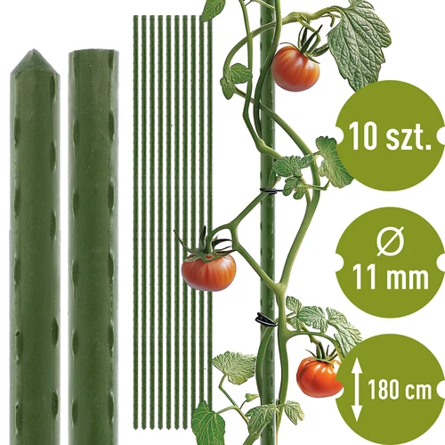 Záhradné tyčky Bioogród – oceľové povlakované, 1,8 m, fi 11 mm, 10 ks.