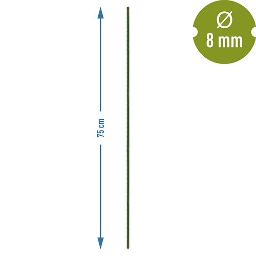 Záhradné tyčky Bioogród – oceľové povlečené, 0,75 m, fi 8 mm, 10 ks. - 3