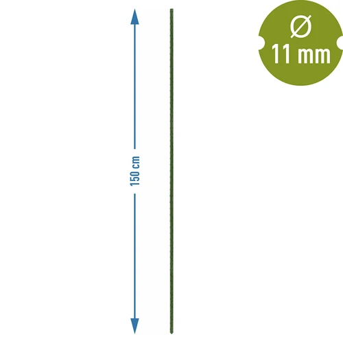 Záhradné tyčky Bioogród – oceľové povlečené, 1,5 m, fi 11 mm, 10 ks - 3