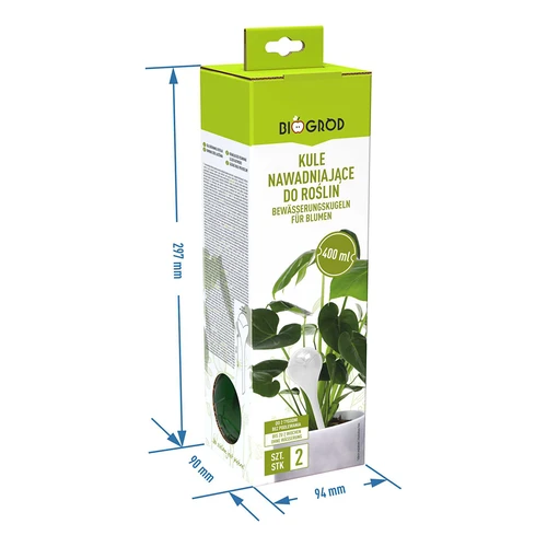 Zavlažovacie gule na rastliny, zelené priehľadné, 400 ml, 2 ks. - 7