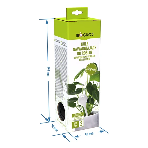 Zavlažovacie gule pre rastliny, čierne matné, 400 ml, 2 ks. - 4