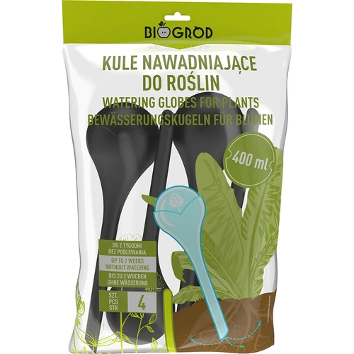 Zavlažovacie gule pre rastliny, čierne matné, 400 ml, 4 ks. - 3