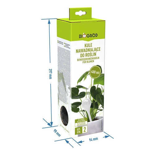 Zavlažovacie gule pre rastliny, čierne priehľadné, 400 ml, 2 ks. - 6