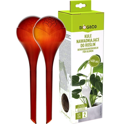 Zavlažovacie gule pre rastliny, jantárové priehľadné, 400 ml, 2 ks. - 3