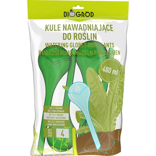 Zavlažovacie gule pre rastliny, zelené priehľadné, 400 ml, 4 ks. - 3