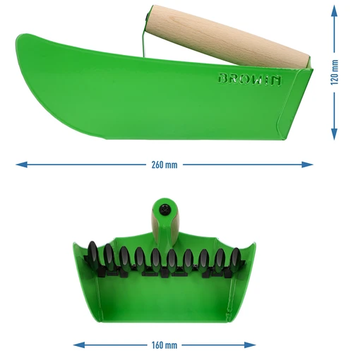Zberač na drobné ovocie, kovový zelený - 9