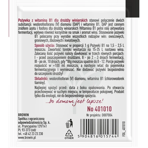 Živná soľ na víno s vitamínom B1, 10g - 2